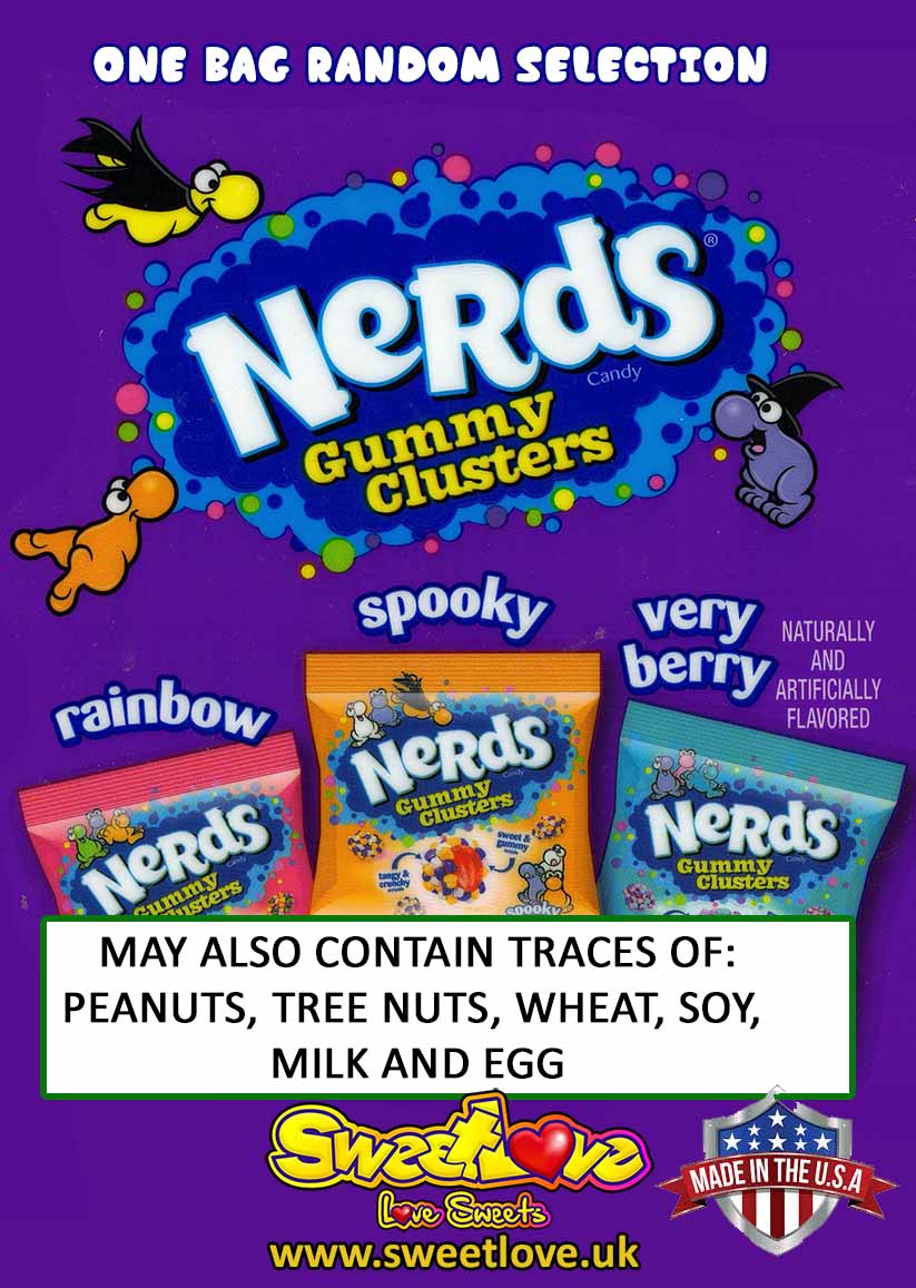 Vending label for Nerds Gummy Clusters.